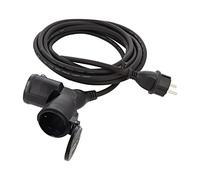 65434 Cable de extensión 3G1,5mm2 5m goma negro Enchufes adicionales: 2 GOOBAY