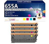 655A Cartucho de Tóner Compatible para HP Color LaserJet Enterprise M652n M652dn M653dn M653x 653dh MFP M681f M681dh M681z Impresoras, Nítido y de Rápida adaptación,BCMY-1 Set