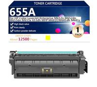 655A Cartucho de Tóner (con Chip) de Repuesto 434060 434061 434062 434063 para HP Color LaserJet Enterprise M652n M652dn M653dn M653x 653dh Impresora 【Volumen de Impresión Elevado】,Yellow-1 Pack