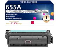 655A Cartucho de Tóner (con Chip) de Repuesto 434060 434061 434062 434063 para HP Color LaserJet Enterprise M652n M652dn M653dn M653x 653dh Impresora 【Volumen de Impresión Elevado】,Magenta-1 Pack