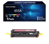 655A Cartuchos de Tóner de Repuesto para HP 655A CF450A CF451A CF452A CF453A Compatibles para HP Color Laserjet Enterprise M652n M652dn M653dn M653x 653dh MFP M681f M681dh,M-1 Pack