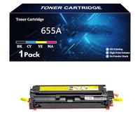 655A Cartuchos de Tóner de Repuesto para HP 655A CF450A CF451A CF452A CF453A Compatibles para HP Color Laserjet Enterprise M652n M652dn M653dn M653x 653dh MFP M681f M681dh,Y-1 Pack