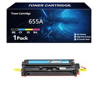 655A Cartuchos de Tóner de Repuesto para HP 655A CF450A CF451A CF452A CF453A Compatibles para HP Color Laserjet Enterprise M652n M652dn M653dn M653x 653dh MFP M681f M681dh,C-1 Pack