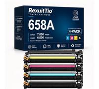 658A Reemplazo de Cartucho de tóner Compatible de Alto Rendimiento para W2000A W2001A W2003A W2002A con el último Chip, se Ajusta a la Impresora láser HP Color LaserJet Enterprise M751dn,Paquete de 4