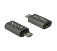 65927 cambiador de género para cable USB 2.0 Micro-B USB Tipo C Antracita, Adaptador antracita, USB 2.0 Micro-B, USB Tipo C, Antracita