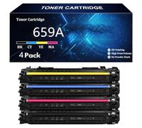 659A Cartucho de Tóner de Repuesto para HP 659A W2010A W2011A W2012A W2013A para HP Color LaserJet Enterprise M856dn 856x MFP M776dn M776z M776zs Impresoras con Chip,4 Color-4 Pack