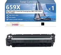 659X Cartucho de Tóner Compatible para HP Color LaserJet Enterprise MFP M776dn 776z 776zs Impresoras, Alto Rendimiento 34000 Páginas, Impresión Nítida,Black-1 Pack