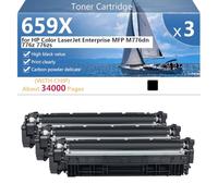 659X Cartucho de Tóner Compatible para HP Color LaserJet Enterprise MFP M776dn 776z 776zs Impresoras, Alto Rendimiento 34000 Páginas, Impresión Nítida,Black-3 Pack