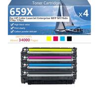659X Cartucho de Tóner de Alta Capacidad para HP Color LaserJet Enterprise MFP M776dn, 776z y 776zs Impresoras, Impresión de Alta Definición, 34000 Páginas,BCMY-1 Set
