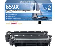 659X Cartucho de Tóner de Repuesto Compatible para HP Color LaserJet Enterprise MFP M776dn 776z 776zs Impresoras, Alto Rendimiento 34000 Páginas, Fácil de Instalar Instalación,Black-2 Pack