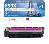 659X Cartucho de Tóner de Repuesto Compatible para HP Color LaserJet Enterprise MFP M776dn 776z 776zs Impresoras, Alto Rendimiento 34000 Páginas, Fácil de Instalar Instalación,Magenta-1 Pack