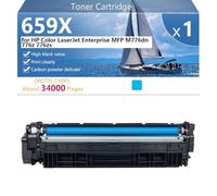 659X Cartucho de Tóner de Repuesto Compatible para HP Color LaserJet Enterprise MFP M776dn 776z 776zs Impresoras, Alto Rendimiento 34000 Páginas, Fácil de Instalar Instalación,Cyan-1 Pack