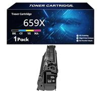 659X Cartucho de Tóner de Repuesto para HP 659X W2010X W2011X W2012X W2013X para HP Color LaserJet Enterprise M856dn 856x MFP M776dn M776z M776zs Impresoras con Chip,BK-1 Pack
