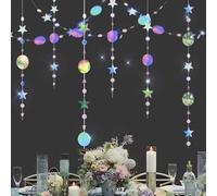 65Ft Guirnalda de Papel Redonda, Guirnalda de Círculos de Papel Brillante, Decoracion Colgante Fiesta, para bebé Bodas Cumpleaños Fiestas Tiendas Decoración del Hogar