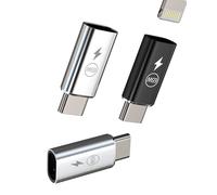 65W - Adaptador Lightning hembra a USB C macho (lote de 3) para iPhone 16 15 Pro enchufe para iPad Cable PD rápido cargador conector para Apple tipo C adaptador coche accesorio compatible con Samsung