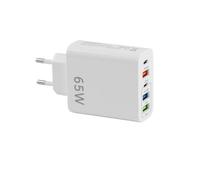 65W Cargador con 5 Puertos Múltiple movil Rápida 2 Tipo C y 3 Tipo A QC 3.0 PD Adaptador Universal para i-Phone 11 12 13 14 15 16 XS X SAMS-ung Galaxy S23 S22 S21 X-iaomi i-Pad