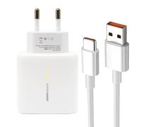 65W Cargador Rápido USB y Cable USB C para OPPO Find X7/X5/X6 Reno5 Pro +/ Reno5 K/7/8/9 Pro + A96 A94 A77 A76 A, SUPERVOOC Carga Rápida Adaptador Cargador y Tipo C Cable