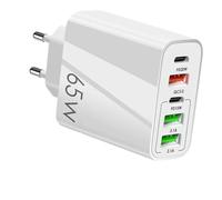 65W Cargador USB C, 5 Puertos Multi Cargador Rapida con USB-C y USB-A | Charger Tipo C con QC 3.0 3.1A, para iPhone 17/16/15/Pro/Pro Max, iPad Samsung Galaxy, Multi Cargador Rápido, Power Adapter