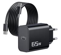 65W Cargador USB C Carga Rapida, GAN Adaptador Portatil para Lenovo Thinkpad X1 Carbon T480 T490 T480s X280 E490 L390/Yoga/Chromebook, MacBook, HP, Cargador Rapido Enchufe USBC con 2M Cavo Tipo C