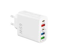 65W Cargador USB Múltiple 5 Puertos Cargador Rápida PD20W + QC3.0 Adaptador de Alimentación USB Compatible con iPhone 16/15/14/13/12/11, Samsung Galaxy S24/S23, iPad y Más