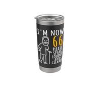 66 cumpleaños para él | I'm Now 66 Years Old | Cool BDay Vaso térmico de acero inoxidable de doble pared
