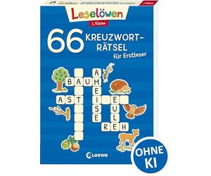 66 Kreuzworträtsel für Erstleser - 1. Klasse (Blau): Rätselspaß zum Lesenlernen für Kinder ab 6 Jahren