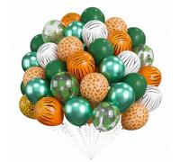 66 Piezas Globos Animales, Globos Safari Jungle, Globoses con Estampado Animales, Globoses Animales de Selva para Decoraciones Fiestas Cumpleaños con Temática Bosque Safari, Baby Shower (D)