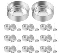 66 Uds. Portafusibles de Tealight - Sostenedores de fusibles, Bases de Velas De Aluminio, Suministros de fabricación de Tealth, Tarros redondos de Aluminio Redondos Reutilizables para Vela Deco