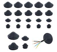 66 unidades de goma para cables de goma, juntas de cable de torre de goma flexibles, resistentes al agua, arandelas de cable, protección de cables, orificio de anillo de 10/20/25/30 mm, para