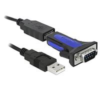 Delock 66280 cable de serie negro 0,8 m usb tipo a db-9