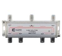 6633 - Splitter satélite 6 vías, Repartidore Antena TV de Vivenda con Conector F, Divisor satélite, Divisor Antena TV, Partitor TV Sat, Distribuidor de señal terrestre y satélite