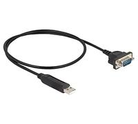 Delock 66470 cable de serie negro 0,5 m usb tipo a rs-232