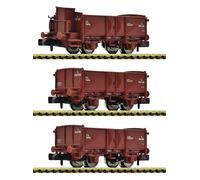 6660034 Fleischmann FS Set 3 Vagónes Abiertos Tipo L 1 Con Frenos Sca. N