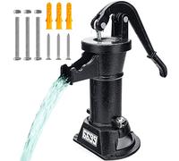 6699 Bomba de jarra de hierro fundido duradera y manual antigua, bomba de succión de pozo, bomba de transferencia de agua, 25 pies, elevación máxima, fácil instalación para jardín, estanque, patios