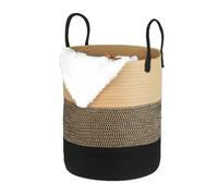 66L Cesto para la Ropa Sucia de Cuerda de Algodón - Canasta de Ropa Tejida a Mano con Asas Reforzadas, Cesto Plegable para Ropa, Juguetes y Mantas, Organizador Decorativo para Baño y Dormitorio
