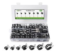 66pcs Abrazaderas de Goma para Tubos Pipe Clamp Clips P Forradas de Goma Abrazadera de Cable Kit de Acero Inoxidable Abrazadera Manguera de Goma Abrazaderas Metalicas 6mm 8mm 10mm 13mm 16mm 19mm 25mm