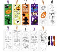 66uds Marcapáginas Colorear de Halloween, Marcapáginas Inspiradores para Colorear Marcapáginas para Colorear de Halloween para Fiestas de Halloween Premios Regalos(11 Estilos)