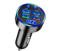 66W Cargador Coche Carga Rápida USB C, 6 Puertos QC 3.0 Cargador Movil Coche 2 PD + 4 USB A, Cargador Mechero Coche para iPhone 16 15 iPad Samsung Galaxy A55 A35 A15 Huawei Xiaomi