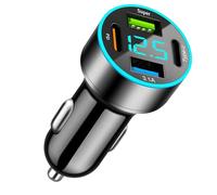 66W Cargador Coche, Cargador Mechero Coche [PD30 W + QC3.0] Carga Rápida Compatible con iPhone 16, 15, 14, 13 Pro MAX, Galaxy s25, s23 Ultra y iPad