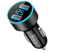 66W Cargador Coche USB C, 2 Puertos Cargador Movil Coche de Metal con QC3.0 & PD66w Carga Rápida, Cargador Coche USB C con Indicador LED de Voltaje para Dispositivos Móviles y Otros Accesorios