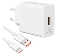 66W Cargador Supercarga USB y Cable 6A 1m USB-C para Honor 90 400 Magic 7 Lite Huawei MatePad Mate 40 Pro P50 Pro X6b X7a X8a X9c Pad 8 Carga Rápida Adaptador para Honor 200 X6a X8b