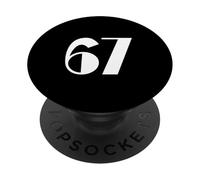67 Art Deco Número Minimal Geométrico Estilo Retro Diseño PopSockets PopGrip Adhesivo