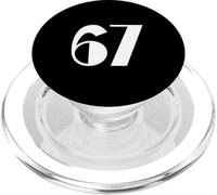 67 Art Deco Número Minimal Geométrico Estilo Retro Diseño PopSockets PopGrip para MagSafe