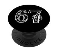 67 Arte de línea gráfica de números Inspirado en Steampunk Victoriano PopSockets PopGrip Adhesivo