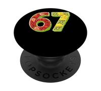 67 Arte de números de cumpleaños frutales PopSockets PopGrip Adhesivo
