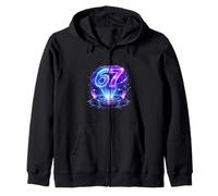 67 Arte del número de luz del Portal cósmico Sudadera con Capucha