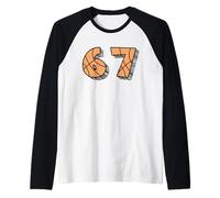 67 Baloncesto Deportes Número Diseño Gráfico Camiseta Manga Raglan