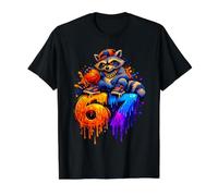 67 Basketball Raccoon Drip Niños Niños Jóvenes Niñas Brainrot Camiseta gráfica económica, Hombre, Negro, S