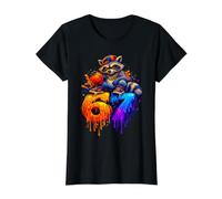 67 Basketball Raccoon Drip Niños Niños Jóvenes Niñas Brainrot Camiseta gráfica económica, Mujer, Negro, XS