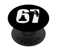 67 Bear Wildlife Nature Silueta Número Diseño PopSockets PopGrip Adhesivo